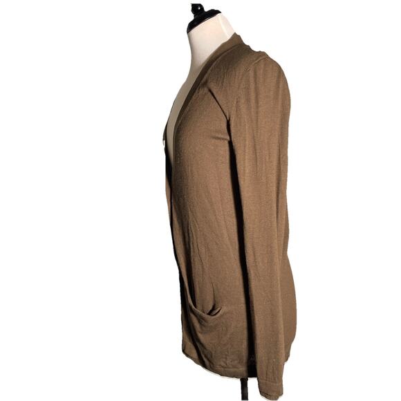 Ann Taylor Sweater Women’s Small Brown Cashmere Blend Ribbed Hem and Sleeves - Picture 3 of 5